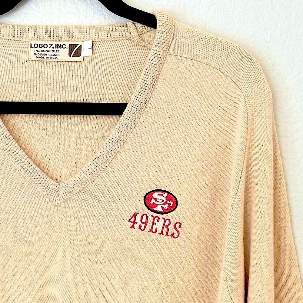 LOGO 7 Indianapolis Vintage 49’ers V-Neck Sweater Sz Large